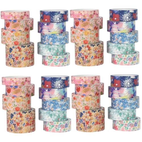 jojofuny 4 Sätze Diy Washi Tapes Muster Dekorative Klebebänder Für Scrapbooking Und Journaling Vielseitig Einsetzbar Für Notizbücher Und Bastelprojekte Leicht Ablösbar Und 9 Rollen * 4 von jojofuny