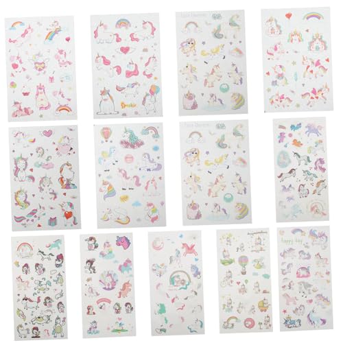 jojofuny 4 Sätze Einhorn-Aufkleber Anime-Aufkleber Bastelaufkleber Kinderaufkleber für Partytüten Autoaufkleber scrapbooking sticker scrapbook stickers Papieraufkleber Album-Aufkleber von jojofuny