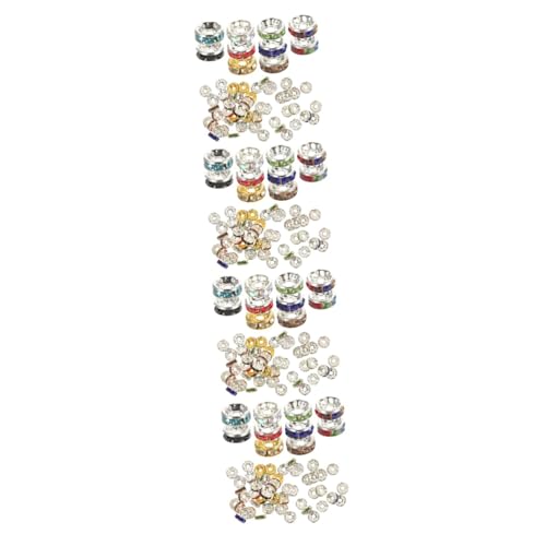 jojofuny 4 Sätze Glitzernde Kristallperlen Für Diy Schmuck Rhinestone Spacer Beads Mischfarben Für Armbänder Und Schlüsselanhänger Basteln 300 Stück * 4 von jojofuny