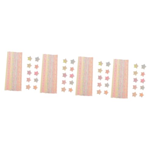 jojofuny 4 Sätze Ich Wünsche Stern Origami Origami-papier Papierstreifen Zum Sternfalten Papiersterne Papier Papierstreifen Zum Basteln Origami-sternpapierstreifen 180 Stück * 4 von jojofuny