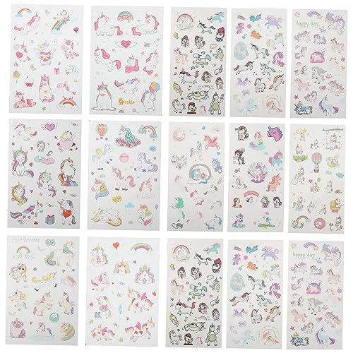 jojofuny 4 Sätze Kreative Einhorn Aufkleber Set Selbstklebende Washi Sticker für Scrapbooking Diy Dekoration Kalender und Zufälliger Stil für Mädchen von jojofuny