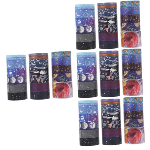 jojofuny 4 Sätze Tape Set Verpackung Papier Klebeband Klebrig Scrapbooking Kunstband Druckband Washi-tape-aufkleber Hochwertiges Japanisches Papier 19 Rollen * 4 von jojofuny