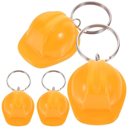 jojofuny 4 StüCk Gelber Helm SchlüSselanhäNger, Mini Bauhelm SchlüSselanhäNger FüR Bauarbeiter Party, Kreative Dekoration FüR Geburtstag von jojofuny
