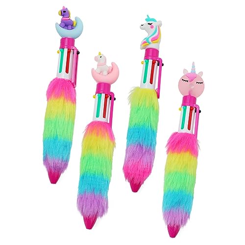 jojofuny 4 Stück Einhorn Kugelschreiber Teiliges Bunter Plüsch Stifte für Kreative und Lustige Schreibwaren für Mädchen als für Geburtstage oder Schule jojofuny 4 Stück Einhorn Kugelschreiber Teiliges Bunter Plüsch Stifte für Kreative und Lustige Schreibwaren für Mädchen als für Geburtstage oder Schule von jojofuny