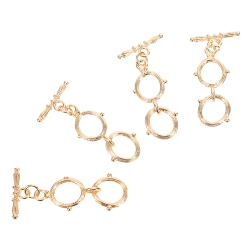 jojofuny 4 Stück Halskettenverlängerung Metallstangenverschlüsse Verlängerungskette Für Halsketten Ovale Stangenverschlüsse Armband Knebelverschlüsse DIY Halskettenverschlüsse Hohle von jojofuny