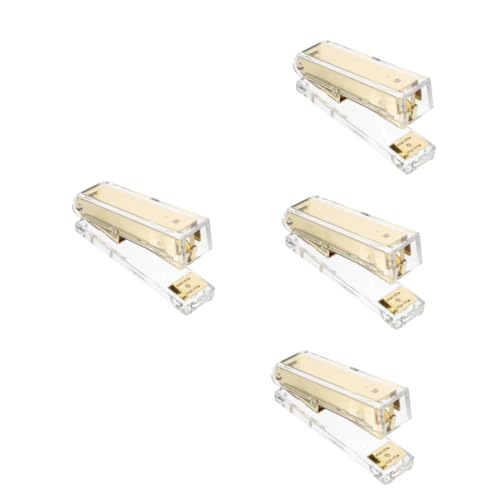 jojofuny 4 Stück Hefter Bürowefter Schreibtisch-Essentials Buchheime Acryl Golden von jojofuny