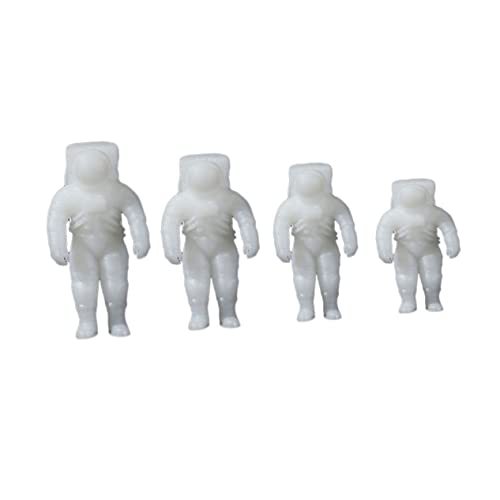 jojofuny 4 Stück Kristall Epoxidharz Füller Mini Astronauten Figuren Dreidimensionale Mikrolandschaft Dekoration für Diy Schmuck und Handwerksprojekte Weiß B Stil von jojofuny