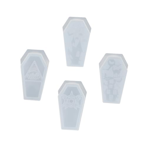 jojofuny 4 Stück Kristallklare Epoxidharz Silikonform Halloween DIY Gießform für Langlebige Aufbewahrungsbox Schmuckkästchen Basteln und Dekorieren von jojofuny