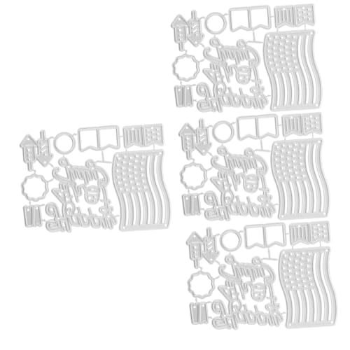 jojofuny 4 Stück Metallmesserform Scrapbooking-Stanzformen Prägeschablonen für gestanzt Prägung Scrapbooking -Präds -Sterben Scrapbook-Stanzungen Stahl mit hohem Kohlenstoffgehalt Silber von jojofuny