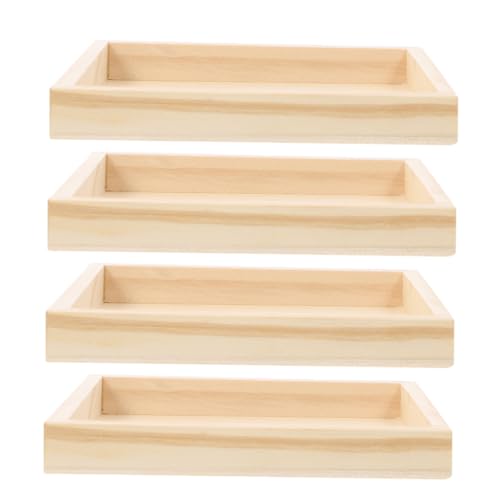 jojofuny 4 Stück Sechsseitige Malschale groß Puzzle- -Tabletts Würfel Abteil blockiert Ablagefächer aus Holzklötzen Holztabletts 3D-Puzzle-Organizer Beige von jojofuny