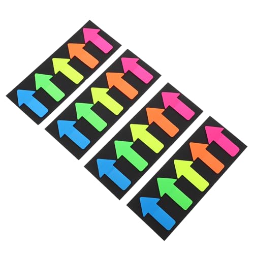 jojofuny 4 Stück Teiliges Fluoreszierende Index Sticker Selbstklebende Haftnotizen aus Langlebigem Pet Rot Orange Gelb Grün Blau Leichte Kompakte Seitenmarker für Büro und Zuhause von jojofuny