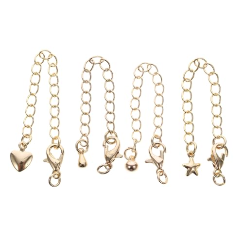 jojofuny 4 Stück Teiliges Gold Schmuck Verlängerungsketten mit Karabinerverschluss für Halsketten Armbänder und Fußketten für Schmuckherstellung und DIY Anpassung jojofuny 4 Stück Teiliges Gold Schmuck Verlängerungsketten mit Karabinerverschluss für Halsketten Armbänder und Fußketten für Schmuckherstellung und DIY Anpassung von jojofuny