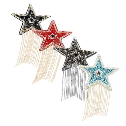 jojofuny 4 Stück Teiliges Strass Stern Patch Set mit Quasten und Perlenkette Heißschmelzende Klebesticker Wasserfest Hitzebeständig Strapazierfähige Stoffapplikationen für Diy Kleidung jojofuny 4 Stück Teiliges Strass Stern Patch Set mit Quasten und Perlenkette Heißschmelzende Klebesticker Wasserfest Hitzebeständig Strapazierfähige Stoffapplikationen für Diy Kleidung von jojofuny