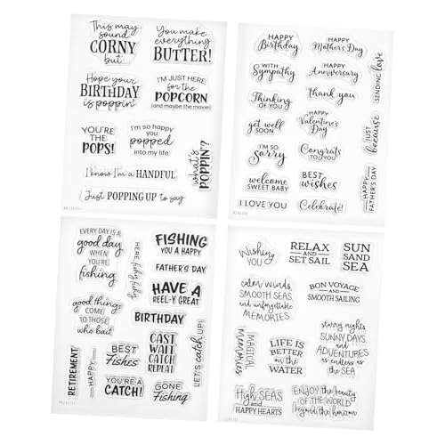 jojofuny 4 Stück Transparenter Silikonstempel handwerk schneiden klare Briefmarken Sammelalbum fertig Stempel Bastelschablone DIY -Stempel Schablone malen Kartenschablone PVC Weiß jojofuny 4 Stück Transparenter Silikonstempel handwerk schneiden klare Briefmarken Sammelalbum fertig Stempel Bastelschablone DIY -Stempel Schablone malen Kartenschablone PVC Weiß von jojofuny