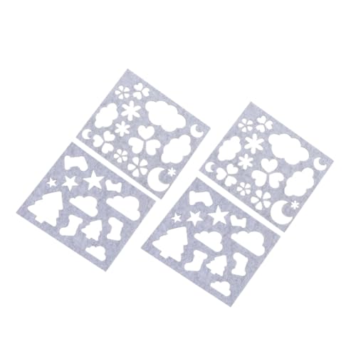 jojofuny 4 Stück Vorlage aus Wollfilz Wollfilzwerkzeug Wollapplikationsform Diy-Filz-Bastelschablonen Filzapplikationsvorlagen Filzhandwerksformung Nadelfilzschablone Grey von jojofuny