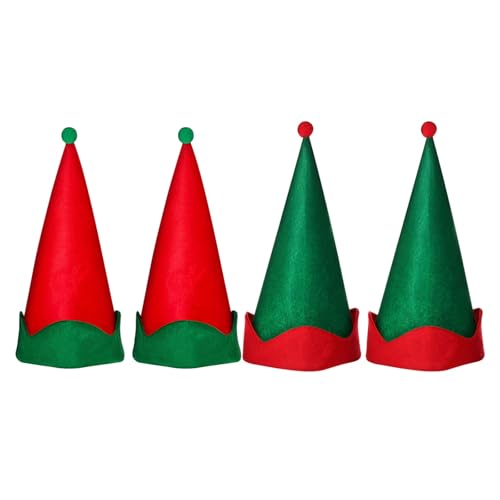 jojofuny 4 Weihnachtselfenhüte: Kegel-zwerghut aus Filz für Erwachsene – Partyzubehör für Weihnachten, Cosplay Und Halloween-verkleidungen jojofuny 4 Weihnachtselfenhüte: Kegel-zwerghut aus Filz für Erwachsene – Partyzubehör für Weihnachten, Cosplay Und Halloween-verkleidungen von jojofuny