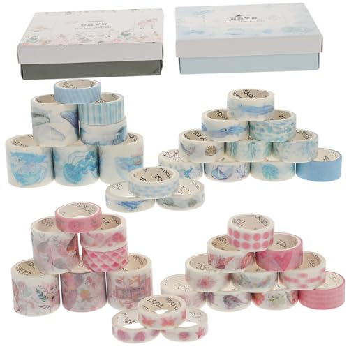 jojofuny 40 Rollen Washi Tape mit Feinen Mustern Dünnes Dekoratives Klebeband für DIY Bastelarbeiten Vielseitig Verwendbar für Notizbücher Alben und Handbücher Zufällige Designs von jojofuny
