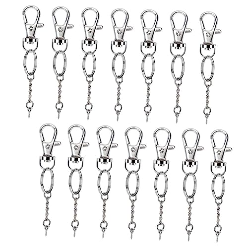 jojofuny 40 Sätze Schlüsselring Set mit Drehverschluss Diy Schlüsselanhänger Zubehör für Handwerksprojekte Schlüsselringe Schraubösen und Pins Einfach zu Verwenden Silber von jojofuny