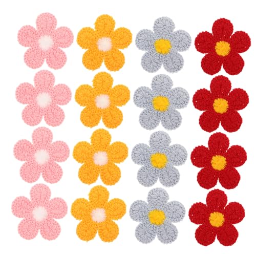 jojofuny 40 Stück Gestickte Blumen Stoffapplikationen Große Bunte Nähblumen Patches für DIY Haarclips Kleidungsreparatur Taschen und Accessoires Langlebig und Vielseitig für Kreative von jojofuny
