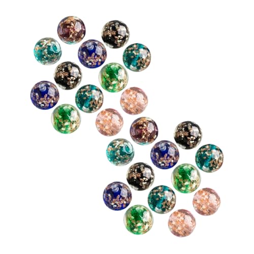 jojofuny 40 Stück Glasperlen Leuchtende Lampwork Perlen Runde Spacer Beads für DIY Schmuckherstellung Bunte Nachtlicht Perlen für Armbänder und Bastelprojekte von jojofuny