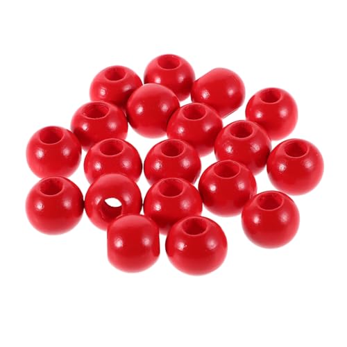 jojofuny 40 Stück Lose Perlen Mit Großem Loch Für Die Herstellung Von Diy-schmuck, 20 Mm Runde Holzperlen Zum Basteln Von Halsketten, Dekorationen, Perlen Für Kreative Handarbeitsprojekte von jojofuny