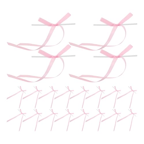 jojofuny 40 Stück Teiliges Rosa Schleifen Cake Topper Niedliche Schleifendekoration aus Langlebigem Material für Geburtstag Hochzeit Brautparty Einfache Anwendung Romantisches Partyzubehör von jojofuny