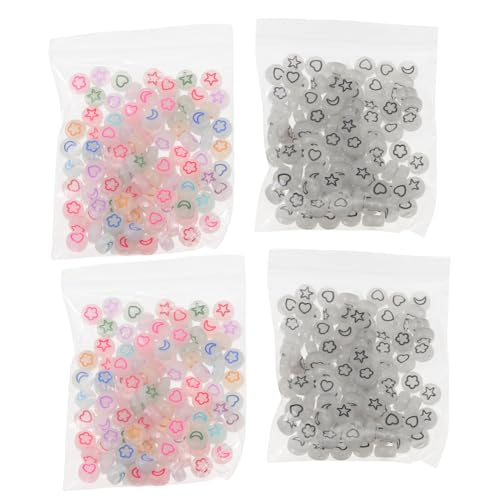 jojofuny 400 Stück DIY Acrylperlen Leuchtende Schmuckperlen für Armbänder und Bastelprojekte Pastellfarbene Spacerperlen für Schmuckherstellung von jojofuny