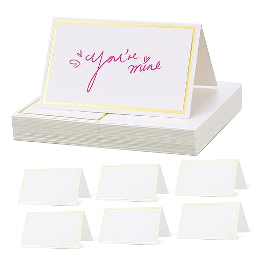 jojofuny 40Stücke Platzkarten mit Goldfolienrand Blanko Tischkarten für Hochzeiten Geburtstagsfeiern und Veranstaltungen Ausreichend Platz für Namen und Tischnummer jojofuny 40Stücke Platzkarten mit Goldfolienrand Blanko Tischkarten für Hochzeiten Geburtstagsfeiern und Veranstaltungen Ausreichend Platz für Namen und Tischnummer von jojofuny