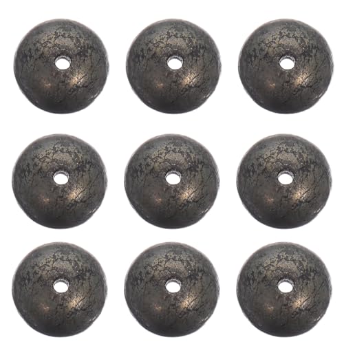 jojofuny 45 Stück Pyritperlen, 8 mm, Natursteinperlen – Runde Abstandshalter mit großem Loch für die Herstellung von Armbändern und Halsketten – DIY-Schmuckzubehör von jojofuny