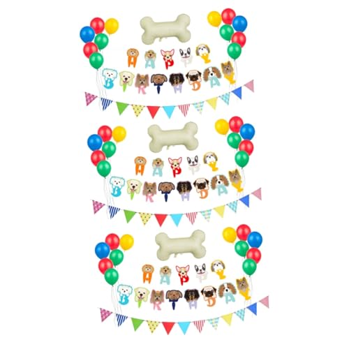 jojofuny 45-teiliges Set Hundegeburtstag Luftballons Aluminiumfolienballons Und Banner Das Geschenk Geburtstagszubehör Für Hunde Geburtstagsgeschenke Für Hunde Haustier Partyhut von jojofuny