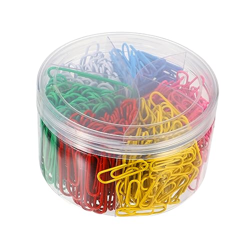 jojofuny 450Er Schachtel Farbige Büroklammern sortiert Drahtklammern Stichworte Büroklammern in verschiedenen Größen Papierclips für Büro Schulzeitungsklammern Schulbedarf Metall Bunt von jojofuny