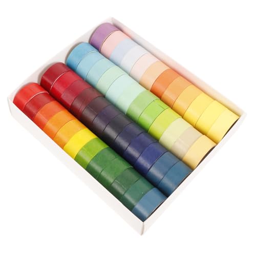 jojofuny 48 Rollen farbiges Band dünn ästhetisch Handwerk Blau Dekoration Pastell Mehrzweck-Washi-Tape Planer liefert dekorative Klebebänder Washi Tape zum Basteln Bastelband Flüsterpapier von jojofuny