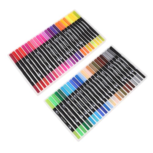jojofuny 48 Stück Aquarellpinsel-Set Markierungen Markierungsstifte zum Skizzieren Tipp Pinselstifte mit zwei Spitzen Marker mit Doppelspitze Kalligraphie -Marker Aquarellstifte Plastik von jojofuny