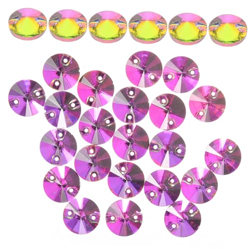 jojofuny 48 Stück Diy Strasssteine zum Aufnähen Runde Glasrhinestones Bunten Farben für Kleidung Hochzeitskleider und Kreative Bastelprojekte von jojofuny