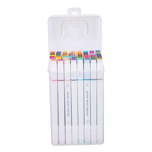 jojofuny 48 Stück Teiliges Doppelspitzen Marker Professionelle Farbmarker für Zeichnen für Erwachsene für DIY Projekte und Anwendungen von jojofuny