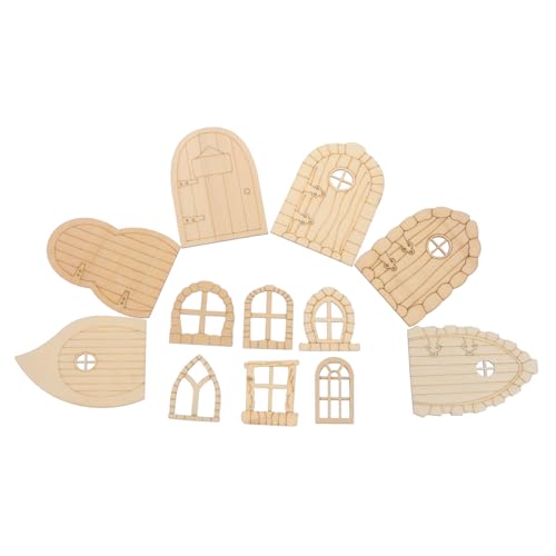 jojofuny 48 Stück Teiliges Unbemalte Feenhaus Türen Holz für Kreative Diy Projekte für Bastel Enthusiasten Langlebig und Vielseitig Einsetzbar von jojofuny