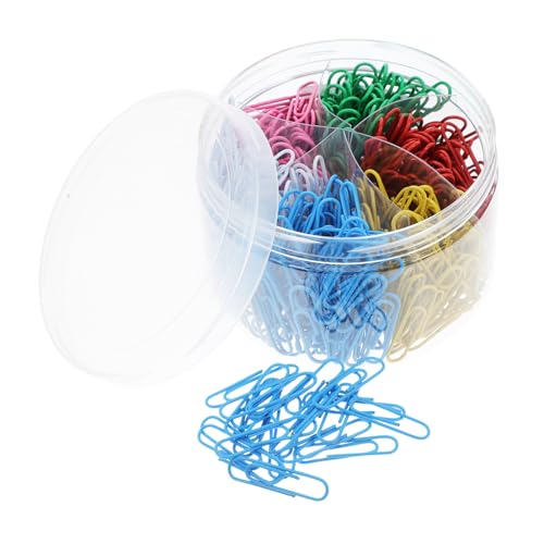 jojofuny 480 Stück Farbige Büroklammern große büroklammern farbige Papierclips büroklammern set farbige Papierklammern Büroklammern bunt Büroklammern klein kleine Heftklammern Plastik von jojofuny