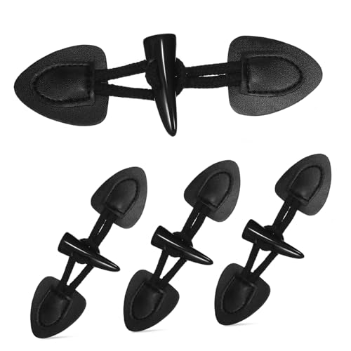 jojofuny 4Paare Nähknöpfe Schwarze Hornknöpfe für Kleidung Dekorative Knebelverschlüsse für Mäntel und Pullover Handgefertigte DIY Knöpfe Baumwollseil Vielseitige Verschlüsse jojofuny 4Paare Nähknöpfe Schwarze Hornknöpfe für Kleidung Dekorative Knebelverschlüsse für Mäntel und Pullover Handgefertigte DIY Knöpfe Baumwollseil Vielseitige Verschlüsse von jojofuny