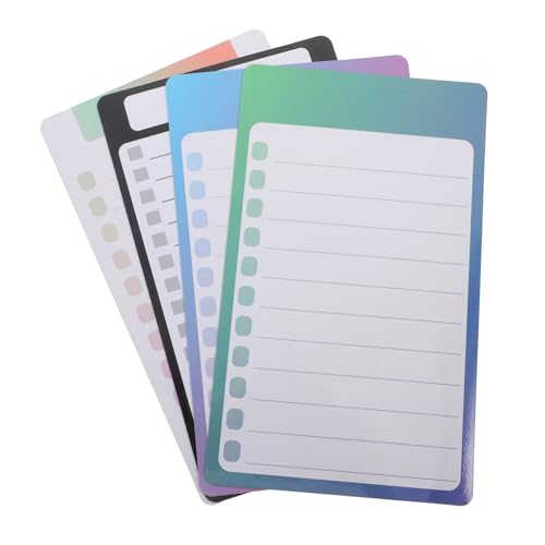 jojofuny 4Stücke Magnetischer Notizblock für Kühlschrank Beschreibbar aus Pet Material für Notizen Memos und Einkaufslisten Passend für Kühlschrank und Magnettafeln von jojofuny