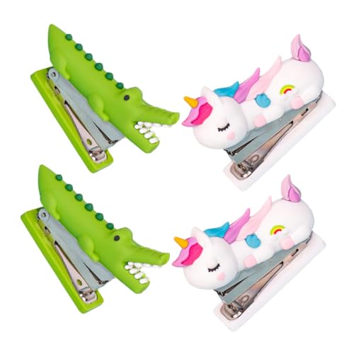 jojofuny 4Stücke Tier Hefter Mini Hefter Einhorn für Kawaii Handheld Hefter Platzsparend Leicht und Tragbar für Schule und Büro von jojofuny