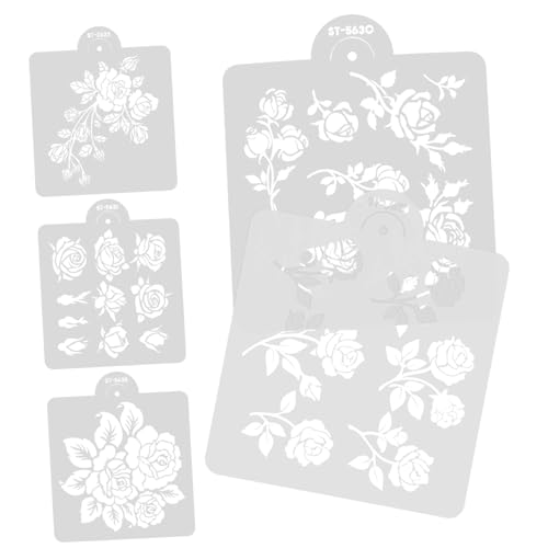 jojofuny 5 Blätter Druckvorlage Blumenschablonen Schablonen zum Zeichnen wiederverwendbare Schablonen Blumen- Sammelalbumschablone Schablonenvorlagen für Urlaubsdekoration das Haustier Weiß von jojofuny