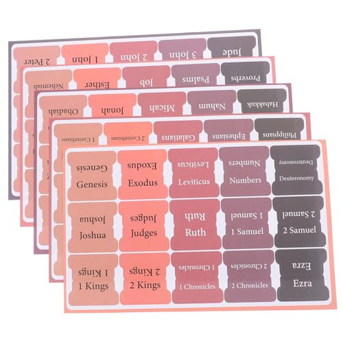 jojofuny 5 Blätter Index-Label Bibel-Tags Bibelregister für Frauen Bibelstudium Schild Studie Bibel-Etiketten-Tabs Registerkarten für Bibelkapitel beschichtetes Papier jojofuny 5 Blätter Index-Label Bibel-Tags Bibelregister für Frauen Bibelstudium Schild Studie Bibel-Etiketten-Tabs Registerkarten für Bibelkapitel beschichtetes Papier von jojofuny