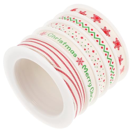 jojofuny 5 Rollen Baumwoll Geschenkband Weihnachten Reißfest DIY Dekoband für Weihnachtsbaum Tischdeko und Geschenkverpackung Vielseitig Zuschneidbar jojofuny 5 Rollen Baumwoll Geschenkband Weihnachten Reißfest DIY Dekoband für Weihnachtsbaum Tischdeko und Geschenkverpackung Vielseitig Zuschneidbar von jojofuny
