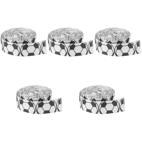 jojofuny 5 Rollen Fußball Dekorationsband Geschenkverpackungsband Vielseitiges Satinband für Einladungen Geburtstagsfeiern und Dekorationen jojofuny 5 Rollen Fußball Dekorationsband Geschenkverpackungsband Vielseitiges Satinband für Einladungen Geburtstagsfeiern und Dekorationen von jojofuny