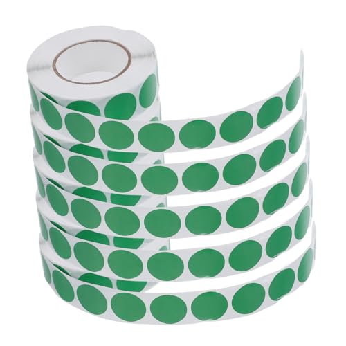 jojofuny 5 Rollen Grüne Selbstklebende Runde Blanko-etiketten Wasserfeste Kraftpapier-sticker mit Je Aufklebern Beschreibbare Klebepunkte für Büro Schule Heimorganisation und Diy-projekte von jojofuny