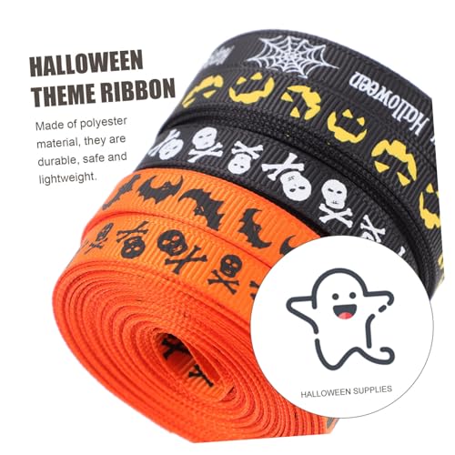 jojofuny 5 Rollen Halloween Geschenkband Satinband DIY Bastelband für Geschenkverpackung Dekoration Kürbis Geist Motiv für Halloween Party und Kreative Geschenkverpackungen jojofuny 5 Rollen Halloween Geschenkband Satinband DIY Bastelband für Geschenkverpackung Dekoration Kürbis Geist Motiv für Halloween Party und Kreative Geschenkverpackungen von jojofuny
