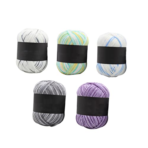 jojofuny 5 Rollen Mehrfarbiges Baumwollgarn Lila Gelb Grün Dreifädiges Häkelgarn für Strickprojekte für Kleidung Babydecken und Diy Handarbeiten jojofuny 5 Rollen Mehrfarbiges Baumwollgarn Lila Gelb Grün Dreifädiges Häkelgarn für Strickprojekte für Kleidung Babydecken und Diy Handarbeiten von jojofuny