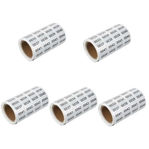 jojofuny 5 Rollen Nummerierte Aufkleber Briefkastennummern Aufkleber Abnehmbare Nummerierte Etiketten Etikettenaufkleber Buchstabennummernaufkleber Inventarnummerierte Aufkleber von jojofuny