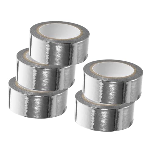 jojofuny 5 Rollen Taschenband Breit Dünn Wand Silberband Farbiges Band Klebeband Verpackung Dekorativ Sammelalbum Metallisch Schrottband Aufkleber Bastelband Washi Tape Papier von jojofuny