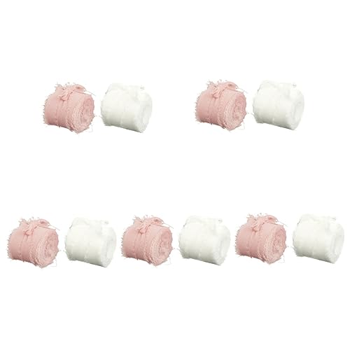 jojofuny 5 Sätze Banddekoration Sticken Stickerpappier Wedding Decor Fringe Ribbon Home Ornament Sortiertes Band Organza Bastelblumenband Blumenband Selber Machen Polyester 2 Rollen * 5 von jojofuny